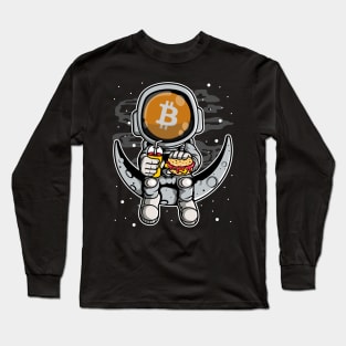 Astronaut Fastfood BitCoin BTC To The Moon Crypto Token Cryptocurrency Wallet Birthday Gift For Men Women Kids Long Sleeve T-Shirt